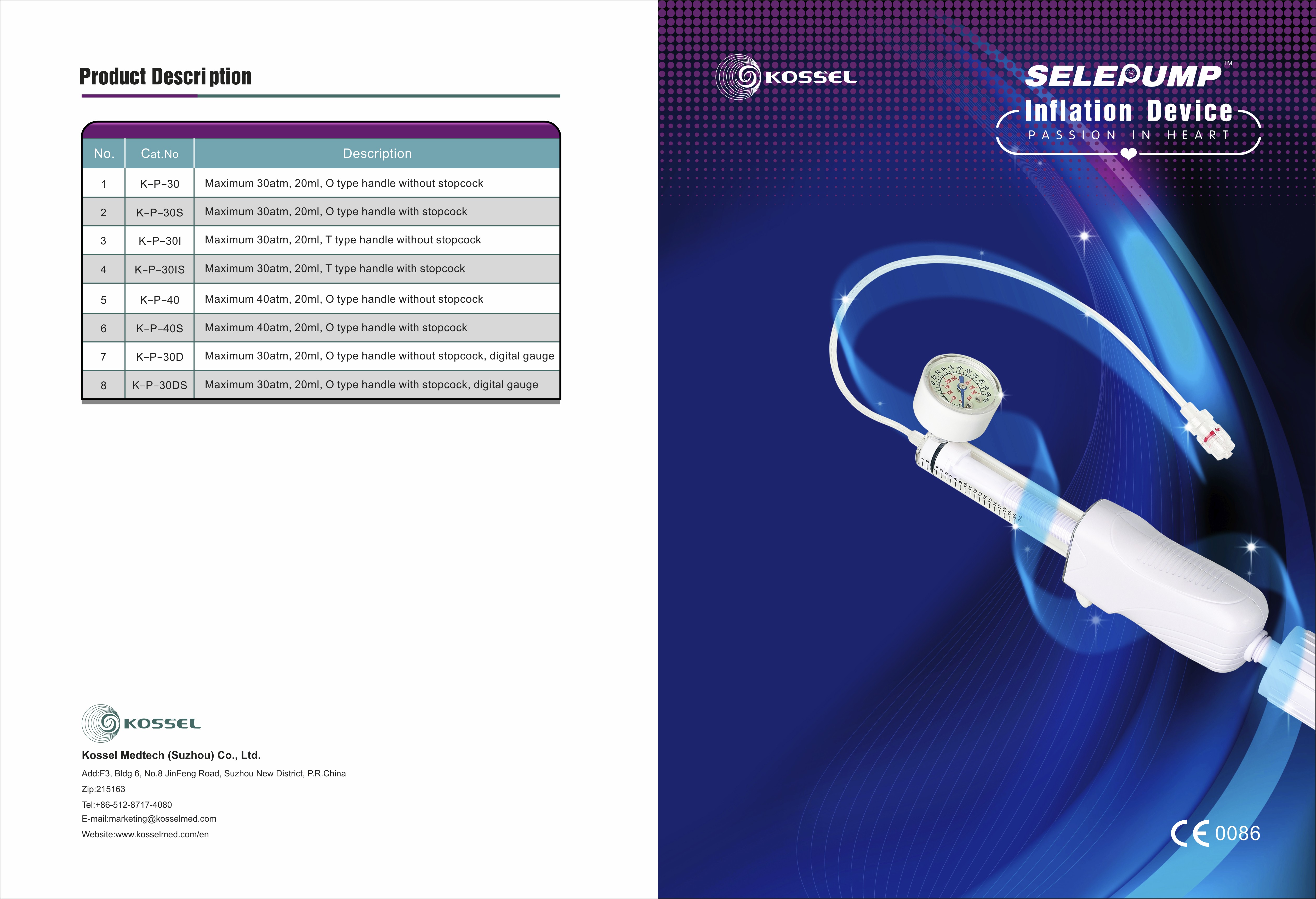Medizinisches manuelles Ballonkatheter-Inflationsgerät mit CE-Kennzeichnung